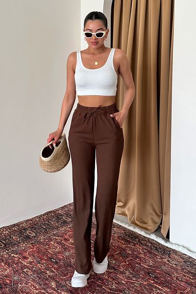 Trendseninle Women's Spanish Leg Comfortable Fit Trousers
