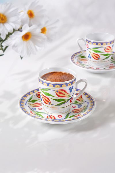 Güral Porselen 12 Piece Coffee Cup Set 4555