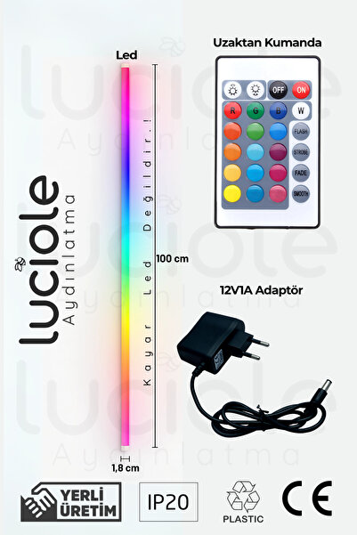 luciole Mood Light Serisi | 100 cm RGB Duvar LED Bar - Kumandalı Tak Çalıştır Atmosfer Işığı