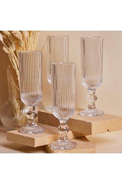 PLT Design 6 Adet Kristal Ayaklı Kahve Yanı Su Ve Meşrubat Bardağı Sunum Bardağı