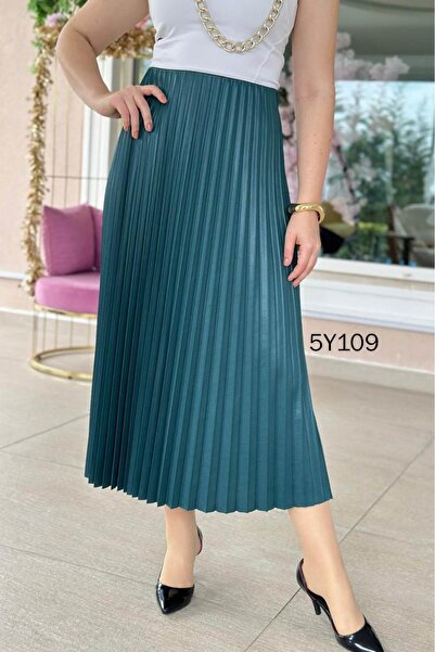 NiLi Плісирована спідниця з ефектом шкіри