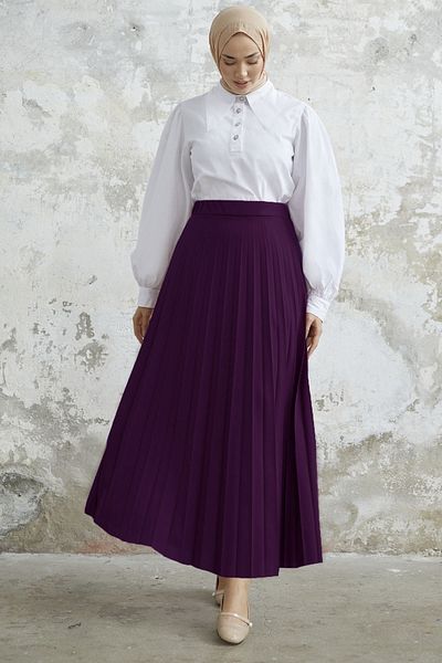 InStyle Fusta plisată din elastic Luisa Beli - violet