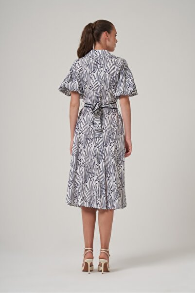 UTOPIAN Gömlek Yaka Balon Kol Elbise