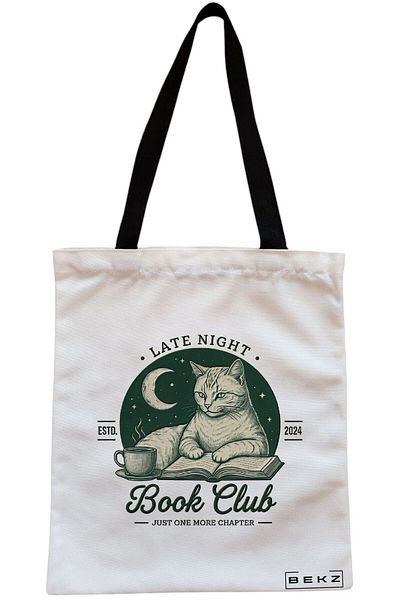 BEKZ Sacosa Textila Cu Fermoar, Geanta Tote, Cu Litera E Si Mandala, 38x34.5 Cm, Alba, ®