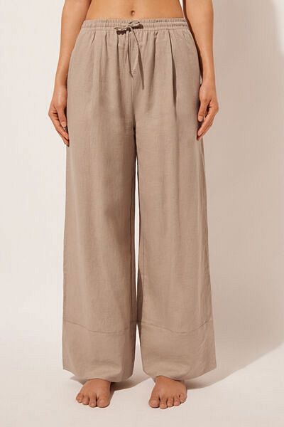 WEARTEX Linen Blended Loose Cut Trousers