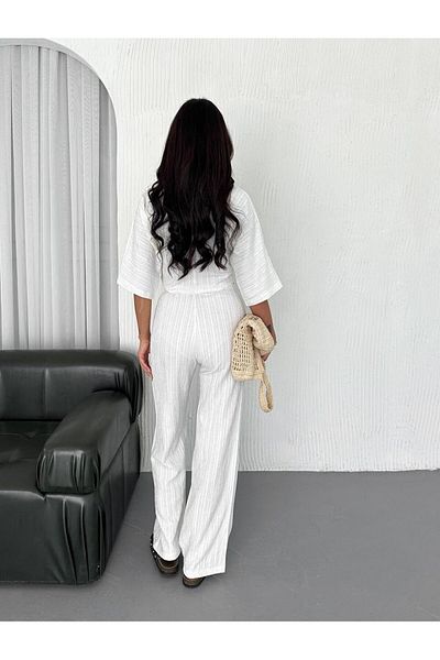 By Nilgün Akay Women's Front Tie Muslim Fabric Bottom Top Set