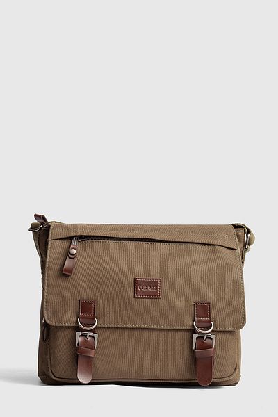 By Hakan Gk72 Canvas Messenger Bag Shoulder Bag School Bag with Laptop Compartment Green