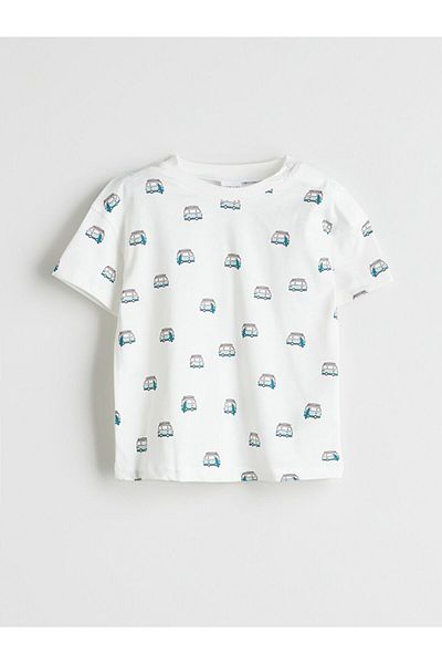 LC Waikiki Lcw Baby Crew Neck Printed Baby Boy T-Shirt and Shorts 2-Piece