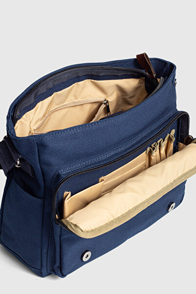 By Hakan GK72 Канава Поштова сумка Сумка через плече Сумка для ноутбука з відділенням Шкільна сумка СИНЯ