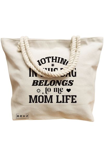 BEKZ Textile Bag With Zipper, Tote Bag, Model The Bookie Girl 4 38 X 34.5 Cm, ​​White, ®