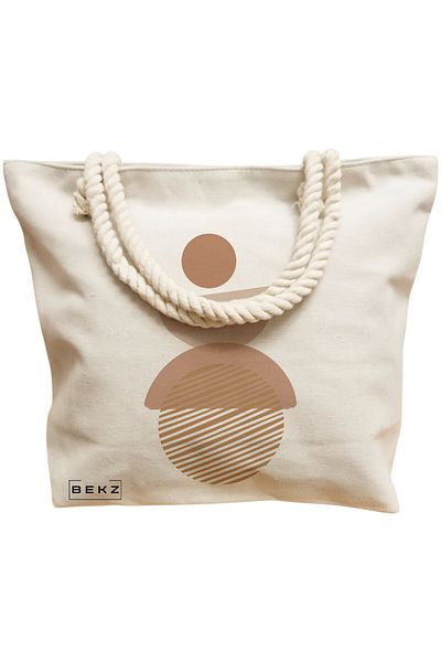 BEKZ Beach bag, Geometric Balance model, 40x51 cm, Cream, BEKZ®