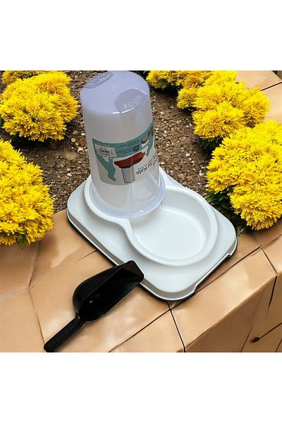 IRAK PLASTİK Large Size 3Lt Automatic Cat Dog Pet Food Bowl with a Quality Gift