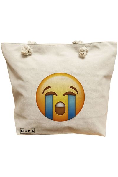 BEKZ Sacosa Textila Cu Fermoar, Geanta Tote, Model Books 39 38 X 34.5 Cm, Alb, ®