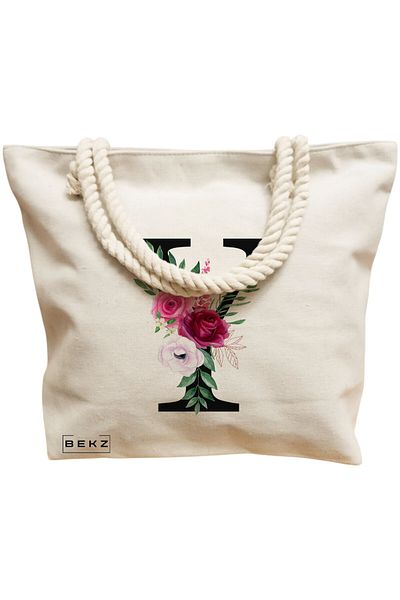 BEKZ Textile Bag With Zipper, Tote Bag, Model The Coffee Girl 38 X 34.5 Cm, ​​White, ®