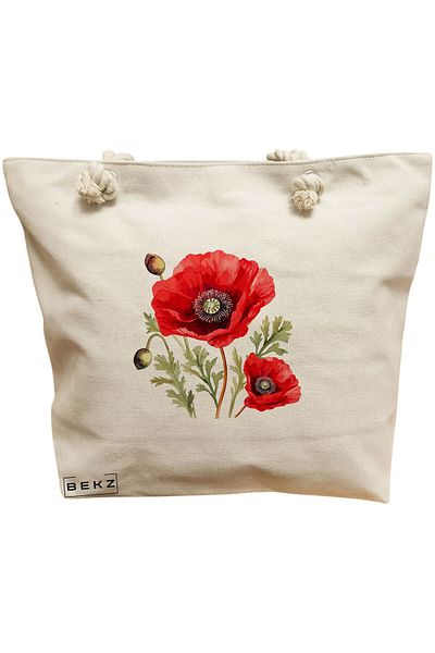 BEKZ Textile Bag With Zipper, Tote Bag, Model Labubu 28 38 X 34.5 Cm, ​​White, ®