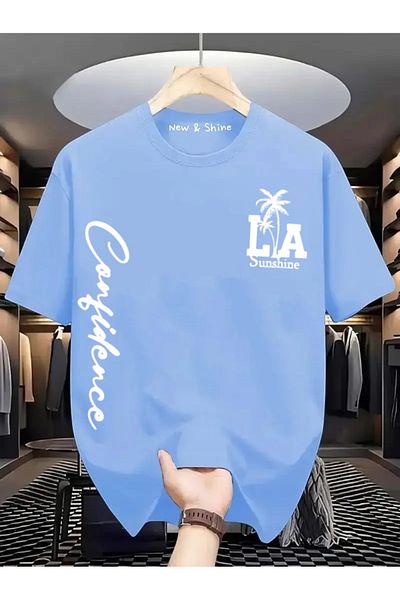 New Shine In Cart 6 and Above Purchases Get 1 T-Shirt Gift - La California Printed Large Size Oversize T-Shirt