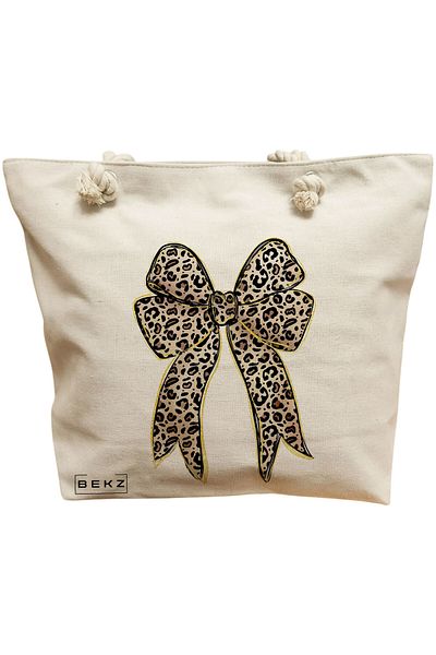 BEKZ Sacosa Textila Cu Fermoar, Geanta Tote, Model Reading Cat 7 38 X 34.5 Cm, Alb, ®