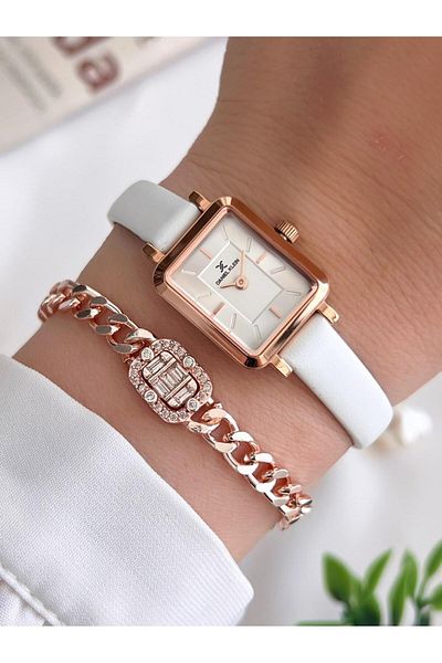 Daniel Klein Minimalist Model Leather Cord 3 Atm Water Resistant Special Design Women's Wristwatch+Bracelet