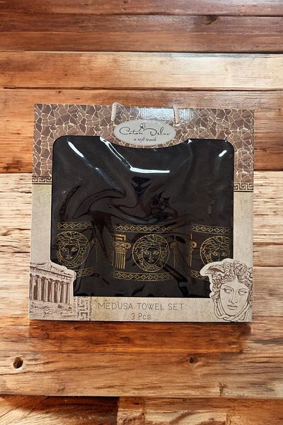 Valoroso Tekstil Σετ πετσετών μπάνιου Medusa Motif 3 τεμαχίων / Σετ μπάνιου 3 τεμαχίων 100% βαμβάκι