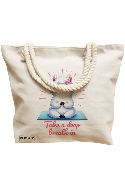BEKZ Textile Bag With Zipper, Tote Bag, Caffeine Cat 13 Model 38 X 34.5 Cm, ​​White, ®