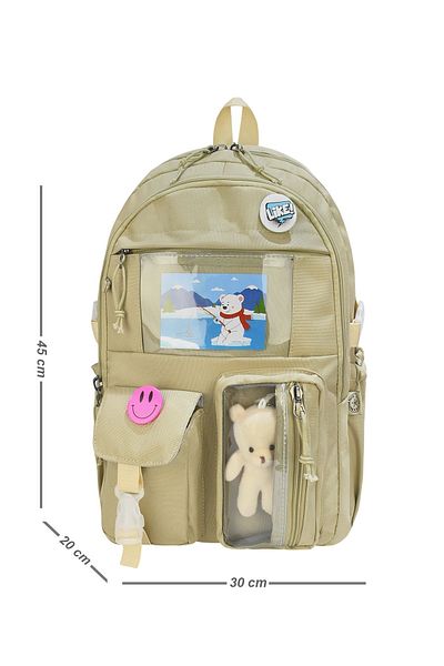 MUBO Korean Style School Bag with Accessories Girls' and Boys' Backpack and Lunch Box 3Pcs