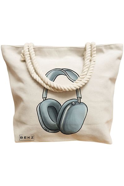 BEKZ Textile Bag With Zipper, Tote Bag, Reading Puppy Model 11 38 X 34.5 Cm, ​​White, ®