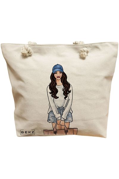 BEKZ Zippered Textile Bag, Tote Bag, Model I Don’t Like Morning People Or Mornings Or People 38 X