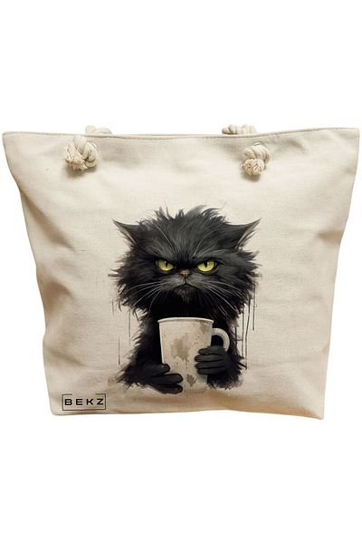 BEKZ Textile Bag With Zipper, Tote Bag, Dreamcatcher Model 38 X 34.5 Cm, ​​White, ®