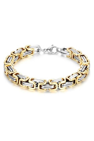 xUPING - Byzantine Stainless Steel Bracelet, plated with 18K Gold, Silver and Gold