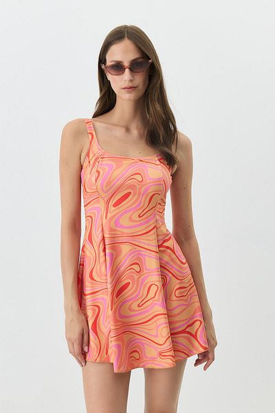 C&City Shorts Dress Swimsuit Orange