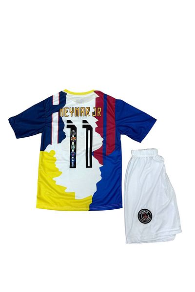 Flextreme Tricou de fotbal pentru copii Neymar-JR cu mânecă scurtă personalizată - Set de 2 pentru toate cluburile
