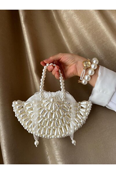 ENT COLLECTİON Özel Tasarım Istiridye Midye Inci Çanta - Inci El Çantası - Ab...