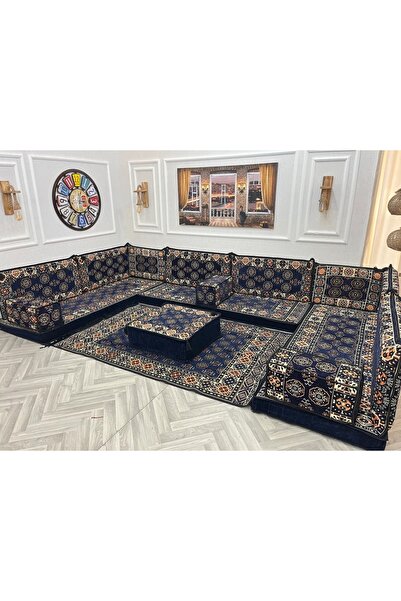 mdhomecarpet Şark Köşesi Takımı %100 Yerli Üretim | Özel Dokuma Kumaş | 10 cm...