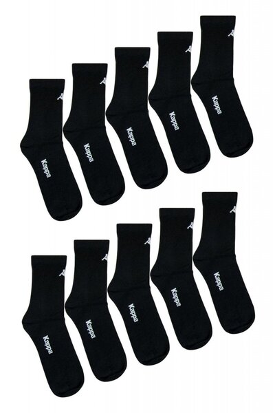 Overall Set de 10 perechi de șosete medii, bărbați - Negru, 43-46