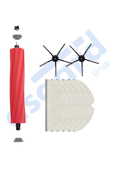 Asgard Grup Roborock Q7, Q7+, Q7 Max, Q7 Max+ Compatible 1 Main Brush 2 Side Brushes 6 Mops