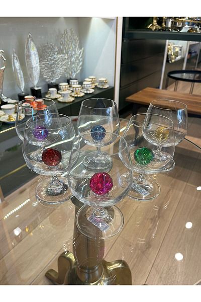 P&ORA PREMIUM KITCHEN PRODUCTS P&Ora Crystal Stone Colorful Coffee or Water Glass