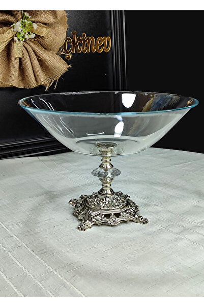 SEÇKİNEV 3 Piece Silver Footed Practical Silver Tokyo Presentation Plate Set