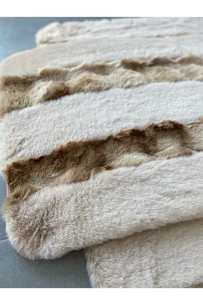 FeelHome Serante Rabbit Hair, Αντιολισθητική βάση, Αφράτη, Μαλακή, Εξαιρετικά Πολυτελής, Πλένεται Χαλάκι μπάνιου 2 τεμαχίων
