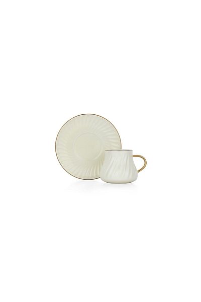 Altabi Glossy 6-Person Coffee Cup Set Porcelain Combination Set Double Color