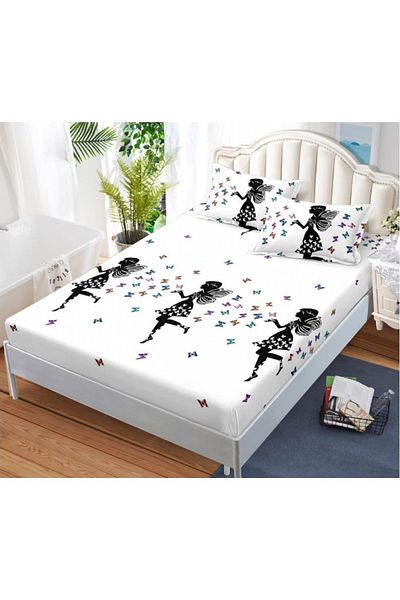 OEM Bed cover with elastic and 2 pillowcases, finet fabric, 2-person bed, 180x200cm