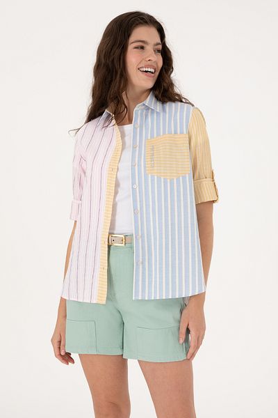 U.S. Polo Assn. Women's Pink Striped Long Sleeve Shirt 50299625-Vr041