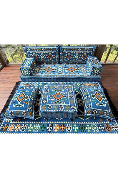 mdhomecarpet Şark Köşesi Takımı %100 Yerli Üretim | Özel Dokuma Kumaş | 10 cm...