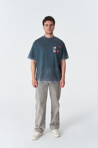 CANMODA Oversize Puzzle T-Shirt - Γκρι