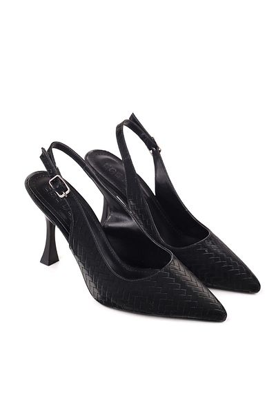 Papuçsepeti Shoe Basket 5031 Women's 9 cm Heeled Open Back Stiletto Shoes