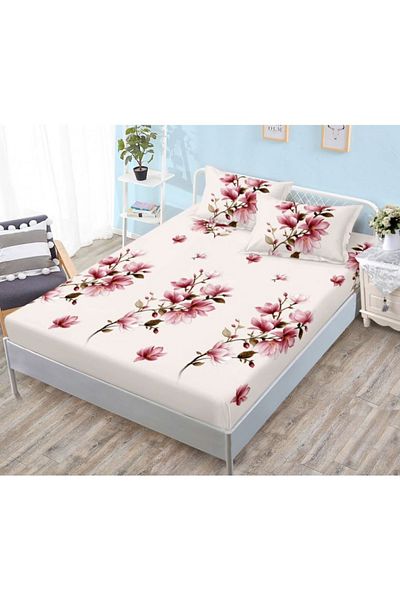 OEM Bed cover with elastic and 2 pillowcases, finet fabric, 2-person bed, 180x200cm