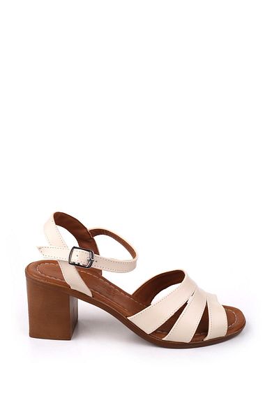 Papuçsepeti Shoe Basket 1721 Women's 7 cm Square Heeled Comfortable Summer Shoes