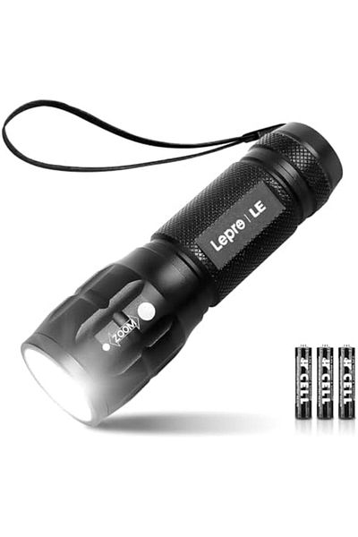LEPRO LED Torch Battery Powered, Small Bright Flashlight, Adjustable Focus, Water Resistant Pocket T