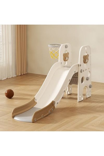 FULLJOY Foldable slide with basketball hoop