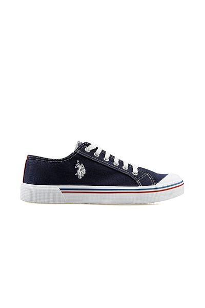 U.S. Polo Assn. Casual Canvas Lace-Up Sports Sneaker Shoes Navy Blue White