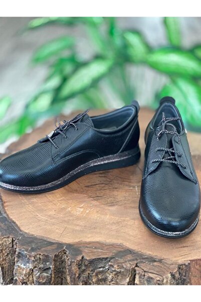 Pierre Cardin Simli Siyah Deri Günlük Kadın Ayakkabı